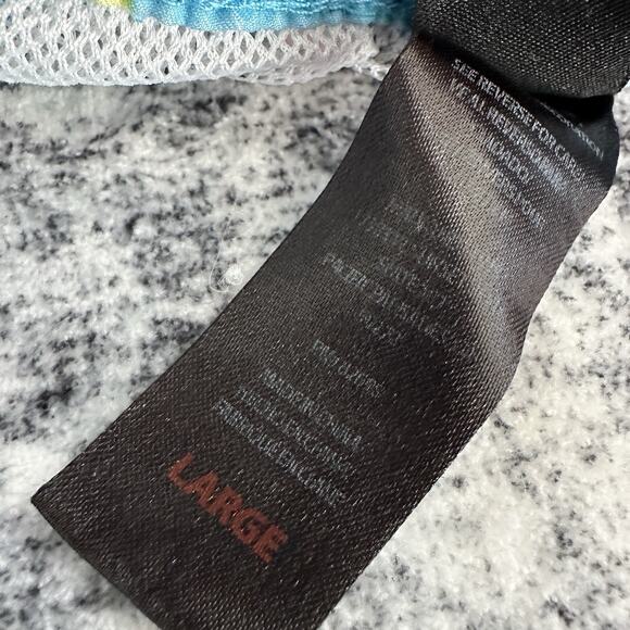 Maui and Sons Mens Swim Trunks Shorts Palm Tree Print 80s Retro Size Large Blue - Picture 7 of 10